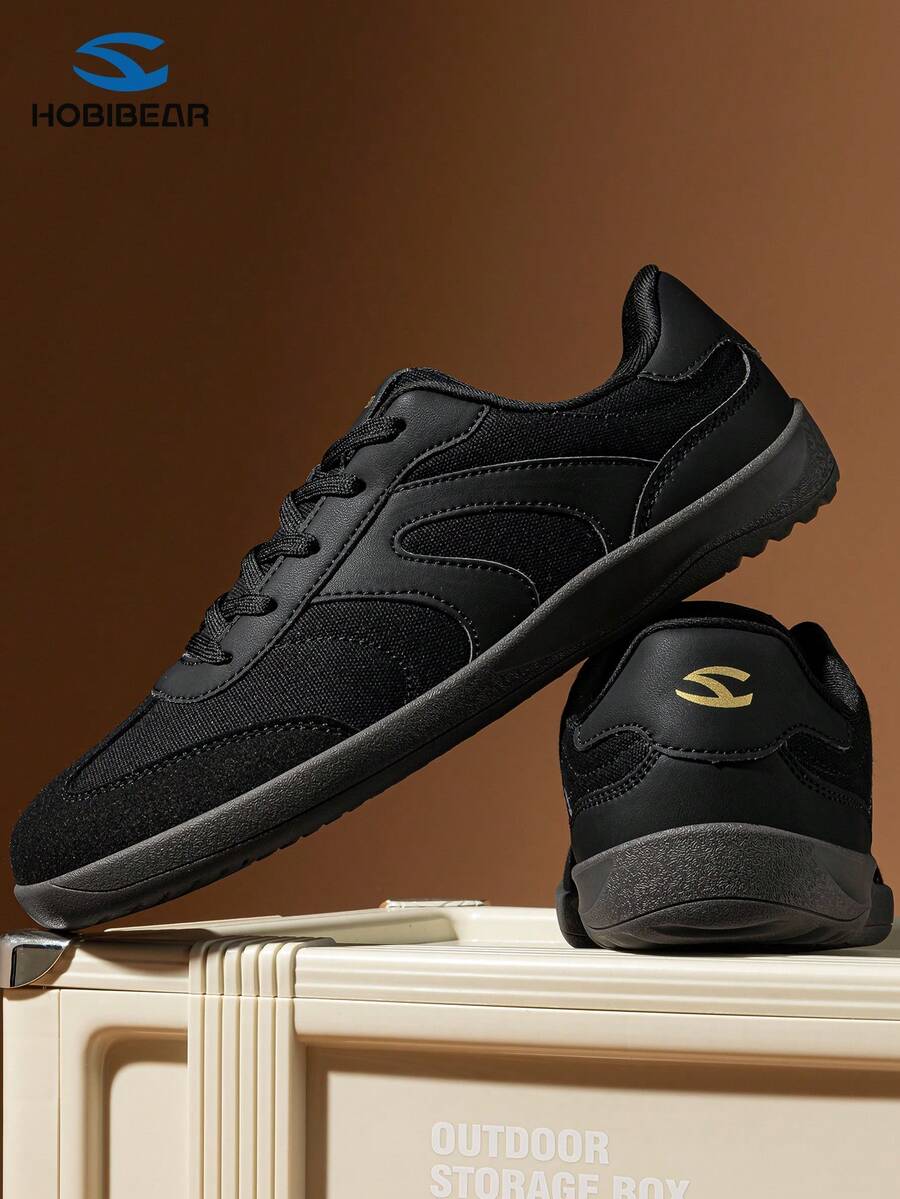 HOBIBEAR Adult Unisex Wide Toe Barefoot Shoes, Comfortable Foot Feel, Lightweight Athletic Sneakers, Soft Rubber Sole, Wide Toe Box Design, Loose Fit, Casual Walking Shoes, Outdoor Hiking Shoes, Black - Black - View 1