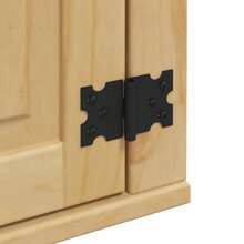 vidaXL Armoire avec étagère avec porte Miel 80 x 80 x 60 cm Pin massif - Tabac - Voir 10