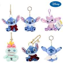 3/5pcs Random Disney Stitch Angel Cartoon Blue Stitch Keychain Pendant Bag Charm, Cute Birthday Gift, High Quality - Multicolor - View 1