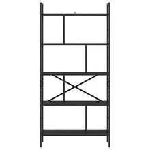 vidaXL Étagère Chêne negro 75 x 30 x 156 cm Madera de ingeniería - Negro - Ver 5
