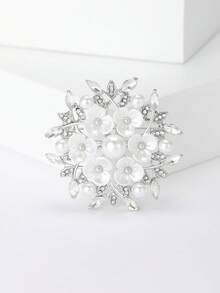 奢华水钻梅花胸针 - 男女通用植物胸针，休闲派对饰品/朋友礼物徽章装饰 - 梅花 - 查看 9