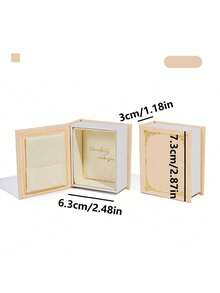 1 pieza Caja de joyería con tapa abatible con forma de libro, caja de almacenamiento magnética de estilo europeo para colgantes de perlas - Multicolor - Ver 4