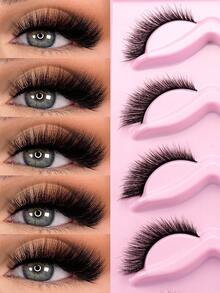 Messy Curly False Eyelashes, Large Capacity Whole Segment Self-Adhesive Natural Stiff False Eyelashes - Black - View 11