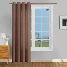1pc/2pcs Modern Solid Blackout Curtains With Top Loops, Sheer Voile Curtains For Living Room, Bedroom Curtains Balancing Privacy And Light, Deep Brown Curtains - Dark Brown - View 25