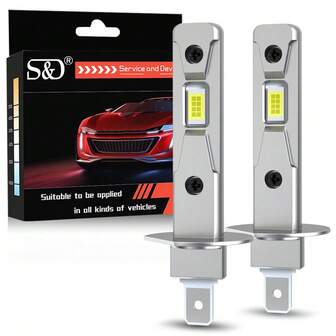 S&D H1 LED 迷你大灯灯泡 70W 20000LM CSP 适用于汽车前大灯风扇灯汽车二极管雾灯 12V 6000K 汽车