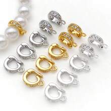 2 chiếc khóa cài dạng hạt đính đá Zirconia mạ vàng 18K bằng đồng thau, khóa cài lò xo, kẹp cài dùng để làm trang sức DIY, phụ kiện vòng tay, dây chuyền và mặt dây chuyền. - Nhiều màu - Xem 4