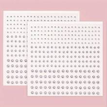2pcs 3D Imitation Silvery Rhinestone Eye & Face Decals, Oblong Shaped, DIY Festive Y2K Makeup Party Eye & Face Decor Stickers - 彩色 - 查看 2