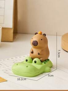 Cute And Soothing Capybara Phone Stand, Capybara Phone Stand, Small Office Desktop Ornament, Resin Craft, Birthday Gift. - Multicolor - View 7
