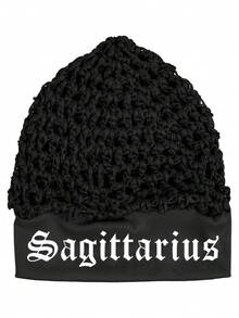 1件星座印花弹力发网帽,睡眠帽,发套,长直/卷假发头部保护罩,黑色网眼编织波浪厨师帽,发髻蓬松提升带,女士针织芭蕾舞帽 - 黑色 - 查看 18