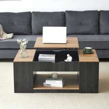 WF311892AAZ) Coffee Table With Height Adjustment - 109.5 Cm, Grey Frame, Elegant Design, Storage Space Under The Tabletop. - Grey - View 1