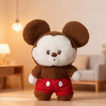Miniso 1个迪士尼迷你米奇毛绒玩偶，短毛绒材质，红色裤子设计细节，迷你尺寸，适合桌面摆放/携带，卡通毛绒玩偶 - 彩色 - 查看 3