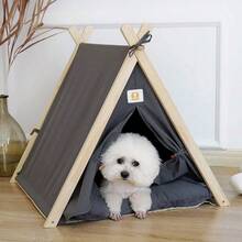 2 en 1 Tienda de Campaña Teepee para Mascotas Gatos Perros, Casa de Perro Chico,Casa para Gato, Nido de Gato Cálido para Invierno, Cueva - por defecto - Ver 8