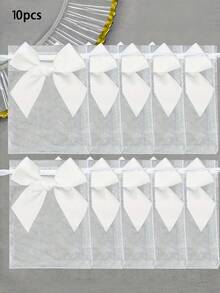 30pcs White Bow Transparent Organza Bags, 3.9x4.7 Inches, Premium Clear Organza Pouches, Jewelry Bags, Rose Drawstring Bags, Wedding Favor Bags, Small Gift Bags, Mini Drawstring Bags, Mesh Sachet Bags, Suitable For Wedding Party Favors, Mother's Day Gifts, Bridal Shower, Christmas Party Supplies