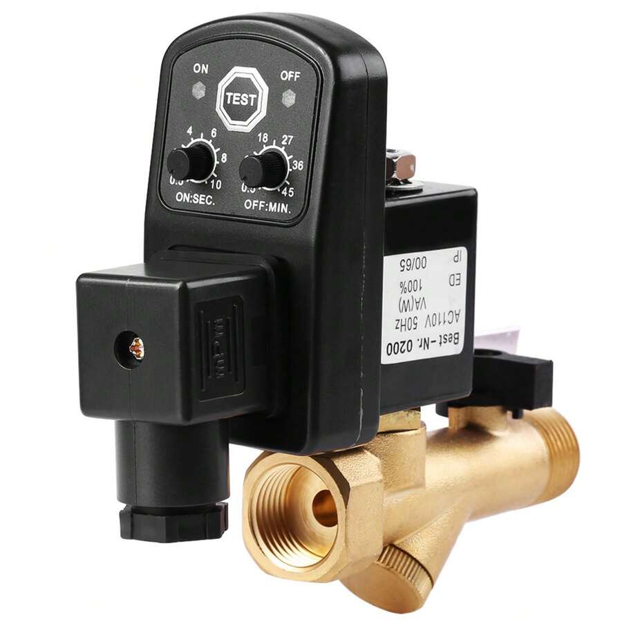Válvula Dren Solenoide Automática 110v 1/2 - Negro - Ver 1