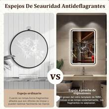 Oferta exclusiva Espejo LED de Baño, Antivaho, Interruptor Táctil, Dimmable, luz con Sensor de Movimiento, Espejo de Baño Rectangular, Espejo de Maquillaje con Luces Verticales y Horizontales (60 * 80) - 70L x 50A cm - Ver 6