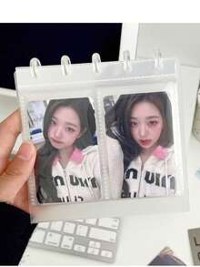 3英寸极简主义明信片展示相册，蘑菇扣桌面支架，翻页日历，照片相册 - 彩色 - 查看 4