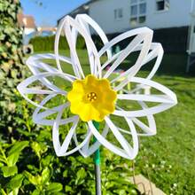 复活节钟形风车 | 自调节涡轮机 | 水仙花螺旋桨花园装饰品 - 彩色 - 查看 7