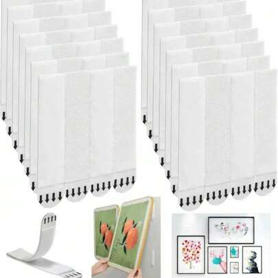 Damage-Free Frame Adhesive, Double-Sided Hook & Loop Design, Easy Installation And Removal, Suitable For Remote Controls, Frames, Sockets, Etc.