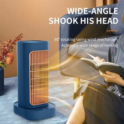 OBOVAY 1pc Portable Electric Heater Space Heater Fast Quiet Heating Electric Heater 90 Degree Oscillation Ceramic Desk Space Heaters