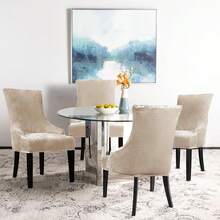 Stretch Wingback Chair Cover - Reusable Side Chair Slipcover, Accent Chair Protector Dining Room, Banquet, Home Decor (Silver, 2PC) - 02 Màu nâu xám nhung - Xem 3