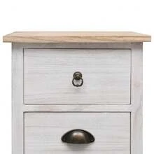 vidaXL Armadio laterale 35x25x57 cm in Legno di Paulownia - Bianco - Visualizzare 6