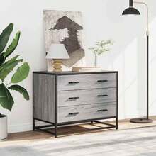 Cassettiera vidaXL sonoma gris 70x41x56 cm in legno ingegnerizzato - Grigio - Visualizzare 3