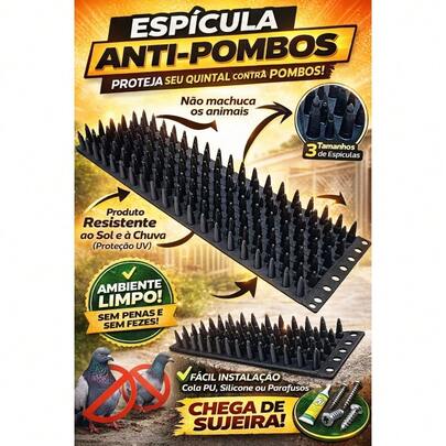 3 pcs Espícula Anti-Pombos E Gatos – Proteção Eficiente, Segura e Durável