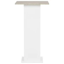 vidaXL Mesa de bar branco e beton 60x60x110 cm - Branco - Ver 3