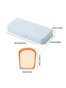 极简多功能文具套装(1个极简铅笔盒+2个面包形橡皮擦),防水防尘隔层设计,创意文具,米色胶水笔盒 - 套裝 - 查看 4