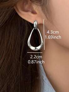 1 Pair Elegant Geometric Design Drop Earrings For Women Girls Party Daily Wear Vacation Gift Fashion Jewelry Statement Accessories - 黑色 - 查看 4