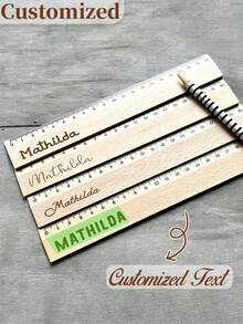 Personalized Ruler - Custom Name/Text, Clear Scale Markings, Wooden Measuring Tool. Ideally Suited For School Use In Offices And Art Projects - Perfect Gift Choice: Birthdays, Teacher Appreciation Day