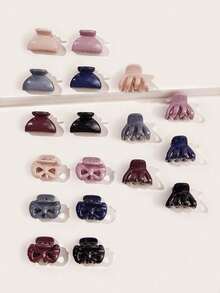 彩色小爪夹，侧刘海发夹，头顶发夹，女士发卡 - 彩色 - 查看 2