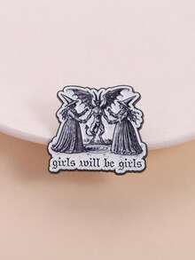 1 Pc Ironic Witch Theme Enamel Pin Retro Witchcraft Scene With Lighthearted Pop Phrase Contrast Design Wearable On Backpack Clothing Perfect For Meme Culture And Dark Aesthetic Enthusiasts