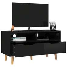 Mobile TV vidaXL nero brillante 90x40x48,5 cm in legno ingegnerizzato - nero - Visualizzare 3