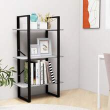 vidaXL Étagère de rangement gris béton 60x30x105 cm ingegneria del legno - Grigio - Visualizzare 3