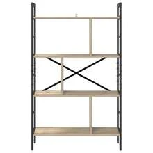 vidaXL Étagère Chêne Sonoma 75 x 30 x 123,5 cm Bois d'ingénierie - Castanho - Ver 5