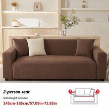 1件装弹力宠物友好型沙发套，四季通用宽松沙发套，防滑客厅沙发保护套，完全防尘，适用于双人、四人和三人沙发