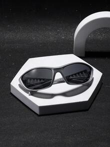 1 PC Men's Wrap Sports Glasses Lightweight Frame Comfortable To Wear For Stay Stable While Exercising With Glasses Box - Multicolor - View 4