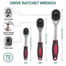 216pcs 1/2" 1/4" 3/8" Socket Wrench Spanner Set With Bits Mechanic Tool Kit - 216-piece - View 3