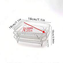 3 buc/set suport pentru friteuză cu aer din oțel inoxidabil 304, suport stivuibil pentru deshidrator, accesorii multifuncționale pentru copt, potrivite pentru prăjit și grătar, mașină de spălat vase - Multicolor - Vizualizare 16