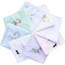 Womens Large Soft White Embroidered Handkerchiefs - 60s Cotton Square 16",39477075 - Màu xanh Cadet - Xem 5