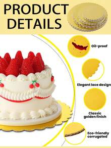 1 pieza/5 piezas/10 piezas Bases redondas para tartas, Bases redondas doradas para tartas, Bases de papel para tartas de 8/10 pulgadas, Bases para tartas DIY, Exhibición de postres y manualidades, Bases de cartón circulares, Bandejas de embalaje para hornear, Base dorada para tartas de cumpleaños y pasteles - Multicolor - Ver 5