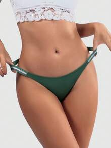 Set de 5 bragas de bikini de tiro bajo y sexy para mujer, de seda suave - Multicolor - Ver 3