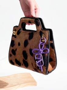 Valentino Black Handheld Makeup Bag/Pink Velvet & Canvas Tote Bag/Heart-Shaped Magnetic Closure Mirror - Purple Chinese Knot - View 7