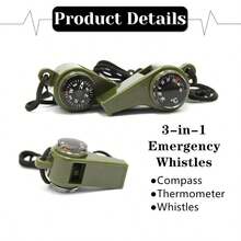 2 Pack Emergency Survival Whistle, 3-In-1 Emergency Whistles With Compass And Thermometer, Loud Safety Whistle With Lanyard For Outdoor Hiking,Super Loud Floating Whistle With Lanyard, Perfect For Rowing, Swimming, Kayaking, Water Survival Mountaineering, Hiking, Camping. - 2pcs - View 4