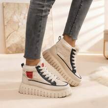 2025 Winter Fashion New For WomenSnow Boots, Plush Cute Plush Thick Bottom Lace-Up For Women Snow Boots,Ankle Boots.Women's Short Plush Lined Snow Boots - Anti-Slip & Perfect For Outdoor Winter Boots For Women - 藍色 - 查看 3