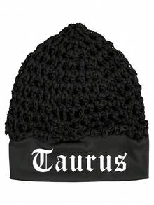 1件星座印花弹力发网帽,睡眠帽,发套,长直/卷假发头部保护罩,黑色网眼编织波浪厨师帽,发髻蓬松提升带,女士针织芭蕾舞帽 - 黑色 - 查看 14