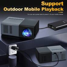 Mini proyector, proyector portátil pequeño. Adecuado para regalos, proyector de video, películas en interiores y juegos. Con control remoto. Compatible con teléfono inteligente, portátil, PC(J9-B) - por defecto - Ver 6
