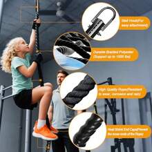 Climbing Rope 1.5 Inch Diameter 10/15/ 20/30 Feet Length Gym Climbing Rope For Workout Fitness And Strength Training Gym Rope Exercise Climbing Rope In Black For Adults Outdoor And Indoor - 1.18 Inch-10ft - View 4