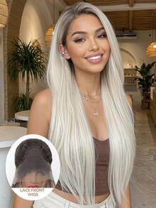 13x4 HD Lace Front Wig: Silky Long Ombre Brown – Undetectable Hairline, Breathable & Fluffy For Effortless Gorgeous Looks Synthetic Lace Wig - Multicolor - View 10